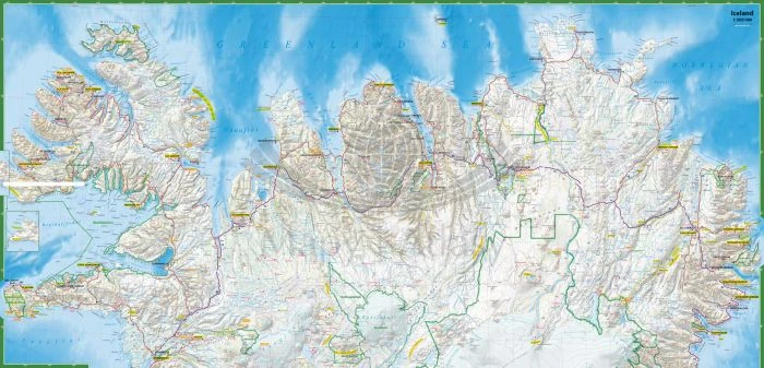 Islandia 1:500 000. Laminowana mapa samochodowo-turystyczna wydawnictwa TerraQuest. Druga strona