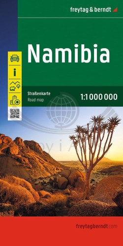 Namibia 1:1 000 000. Mapa samochodowo-turystyczna wydawnictwa Freytag Berndt. Okładka