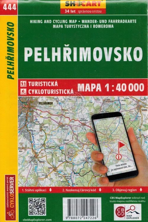 Pelhrimovsko 1:40 000. Mapa turystyczna 444. Shocart