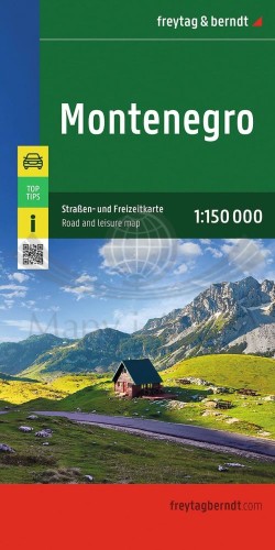 Czarnogóra 1:150 000. Mapa samochodowo-turystyczna wydawnictwa Freytag Berndt. Okładka