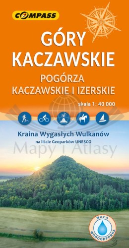 Góry Kaczawskie. Pogórza Kaczawskie i Izerskie 1:40 000. Laminowana mapa turystyczna wydawnictwa Compass.  Okładka
