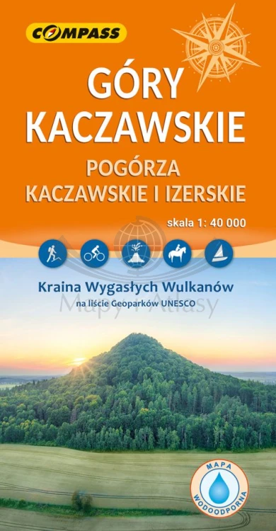 Góry Kaczawskie. Pogórza Kaczawskie i Izerskie 1:40 000. Laminowana mapa turystyczna wydawnictwa Compass.  Okładka