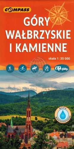 Góry Wałbrzyskie i Kamienne 1:35 000. Laminowana mapa turystyczna wydawnictwa Compass. Okładka