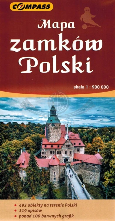 Polska. Mapa turystyczna zamków Polski wydawnictwa Compass. Okładka
