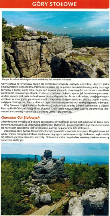 Góry Stołowe, Adrszpasko Teplickie Skały, Broumovske Steny. Laminowana mapa turystyczna wydawnictwa Compass. Informator
