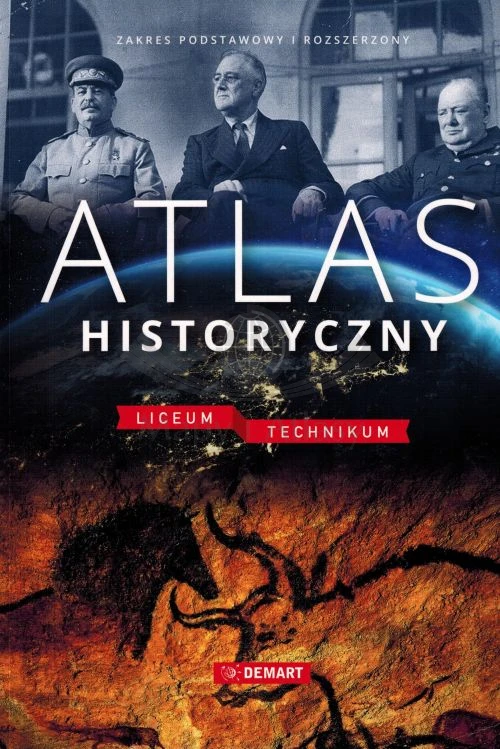Atlas historyczny. Zakres podstawowy i rozszerzony. Liceum i technikum wydawnictwa Demart. Okładka