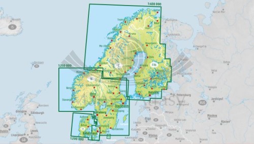 Skandynawia. Atlas samochodowo-turystyczny wydawnictwa Freytag Berndt. Legenda