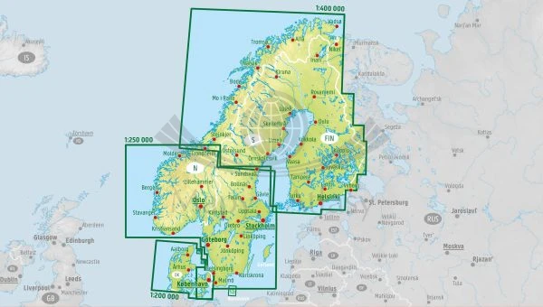 Skandynawia. Atlas samochodowo-turystyczny wydawnictwa Freytag Berndt. Legenda