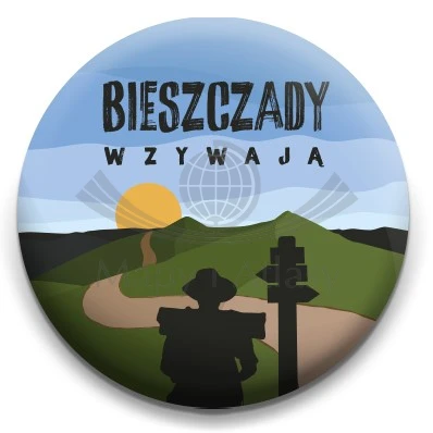 "Bieszczady wzywają". Magnes okrągły 58 mm
