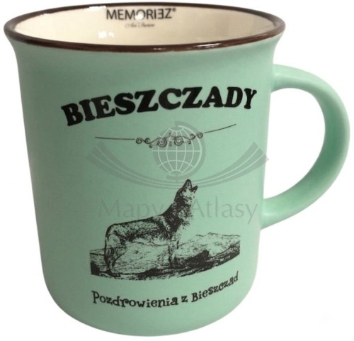 Bieszczady. Kubek ceramiczny 300 ml. Kolor miętowy