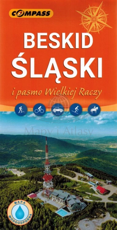 Beskid Śląski i pasmo Wielkiej Raczy 1:50 000. Laminowana mapa turystyczna wydawnictwa Compass. Okładka