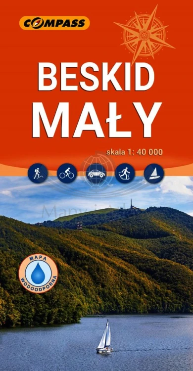 Beskid Mały 1:40 000. Laminowana mapa turystyczna wydawnictwa Compass. Okładka