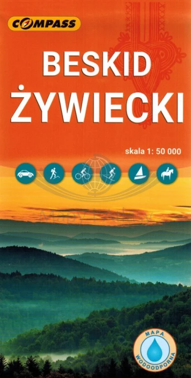 Beskid Żywiecki 1:50 000. Mapa laminowana wydawnictwa Compass. Okładka