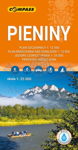 Pieniny 1:25 000. Laminowana mapa turystyczna wydawnictwa Compass. Okładka