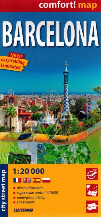Barcelona 1:20 000. Laminowany plan miasta wydawnictwa ExpressMap. Okładka