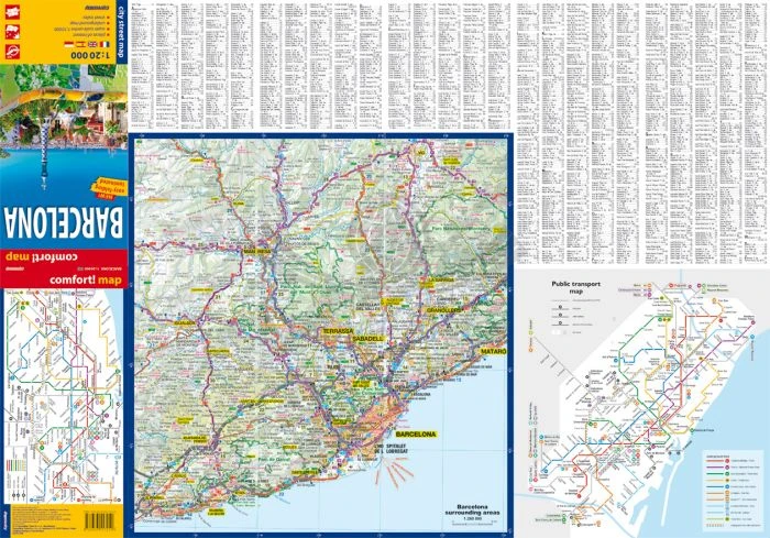 Barcelona 1:20 000. Laminowany plan miasta wydawnictwa ExpressMap. Pierwsza strona