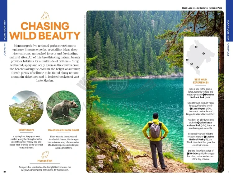 Czarnogóra / Montenegro. Przewodnik wydawnictwa Lonely Planet. Przykładowe strony 3