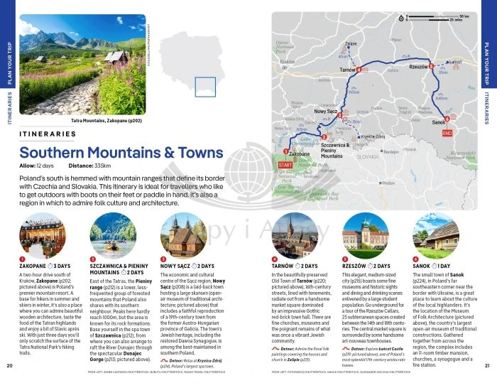 Polska / Poland. Przewodnik wydawnictwa Lonely Planet. Przykładowe strony 3