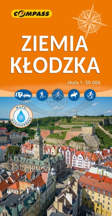 Ziemia Kłodzka 1:50 000. Laminowana mapa turystyczna wydawnictwa Compass. Okładka