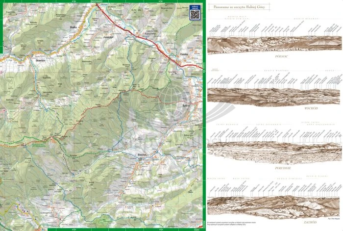 Babiogórski Park Narodowy 1:50 000. Laminowana mapa turystyczna wydawnictwa ExpressMap. Druga strona