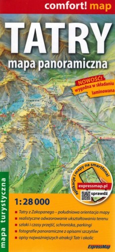 Tatry 1:28 000. Laminowana mapa panoramiczna wydawnictwa ExpressMap. Okładka