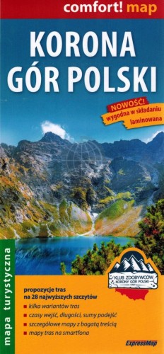 Korona Gór Polski. Laminowana mapa turystyczna wydawnictwa ExpresMap. Okładka