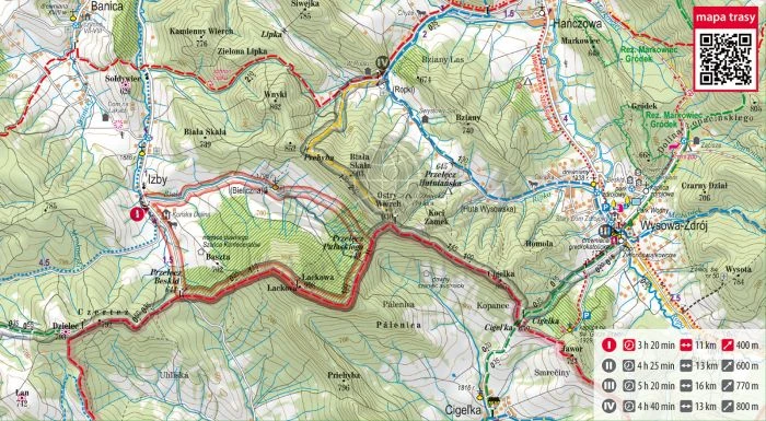 Korona Gór Polski. Laminowana mapa turystyczna wydawnictwa ExpresMap. Fragment 1
