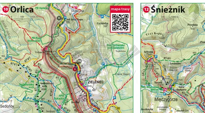 Korona Gór Polski. Laminowana mapa turystyczna wydawnictwa ExpresMap. Fragment 2