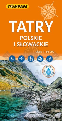 Tatry Polskie i Słowackie 1:50 000. Laminowana mapa turystyczna wydawnictwa Compass. Okładka