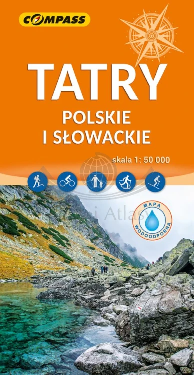 Tatry Polskie i Słowackie 1:50 000. Laminowana mapa turystyczna wydawnictwa Compass. Okładka