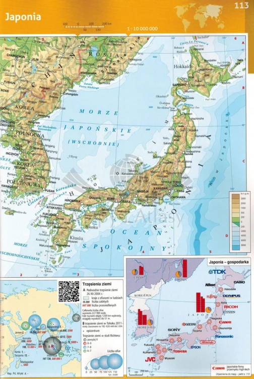 Atlas geograficzny wydawnictwa Demart. Przykładowa strona 4