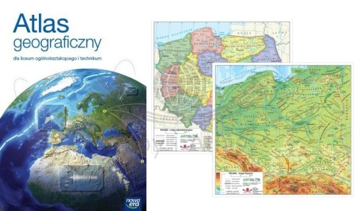 Atlas geograficzny dla liceum ogólnokształcącego i technikum. Nowa Era + dwustronna mini mapa Polski. Zestaw