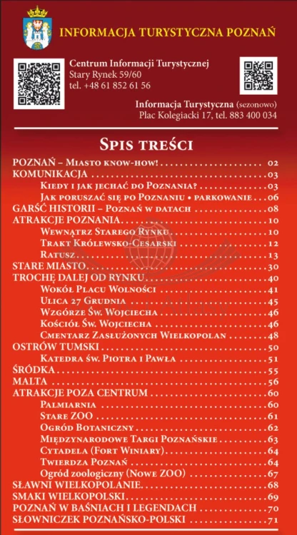 Poznań. Przewodnik wydawnictwa Galileos. Spis treści