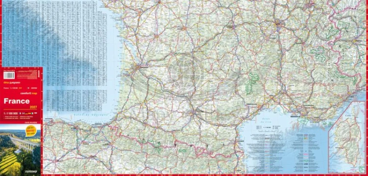 Francja 1:1 100 000. Laminowana mapa samochodowa wydawnictwa ExpressMap. Pierwsza strona