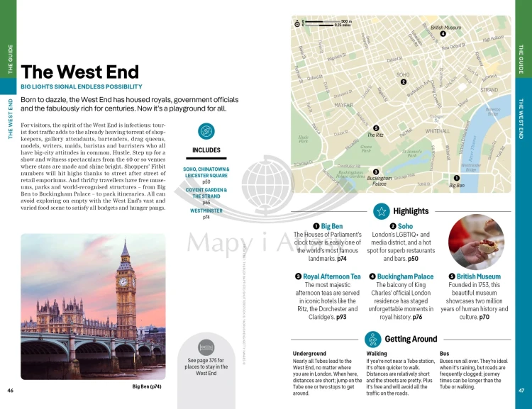 Londyn / London. Przewodnik wydawnictwa Lonely Planet. Przykładowe strony 7