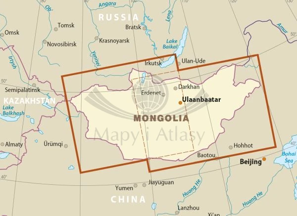 Mongolia 1:1 600 000. Wodoodporna mapa samochodowa wydawnictwa Reise Know-How. Zasięg