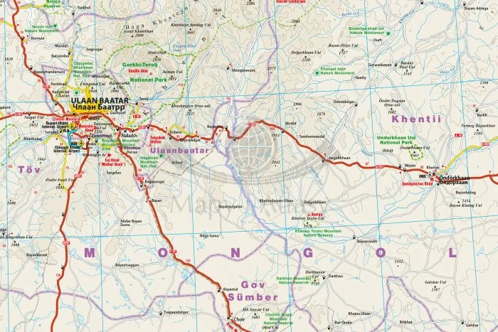 Mongolia 1:1 600 000. Wodoodporna mapa samochodowa wydawnictwa Reise Know-How. Fragment