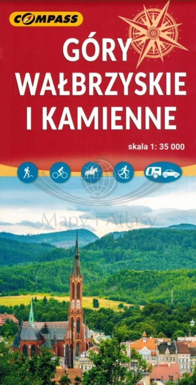 Góry Wałbrzyskie i Kamienne 1:35 000. Mapa turystyczna wydawnictwa Compass. Okładka
