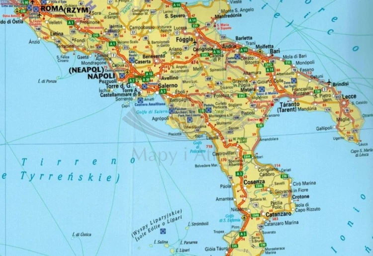 Europa 1:3 400 000. Laminowana mapa samochodowa wydawnictwa Demart . Fragment 2