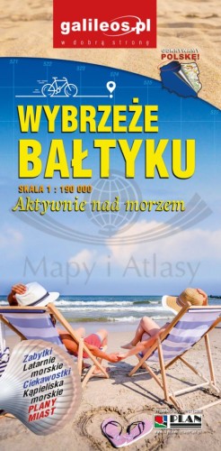 Wybrzeże Bałtyku 1:190 000. Mapa samochodowo-turystyczna wydawnictwa Galileos. Okładka