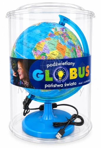 Globus polityczny 20 cm. Państwa świata. Podświetlany. Demart