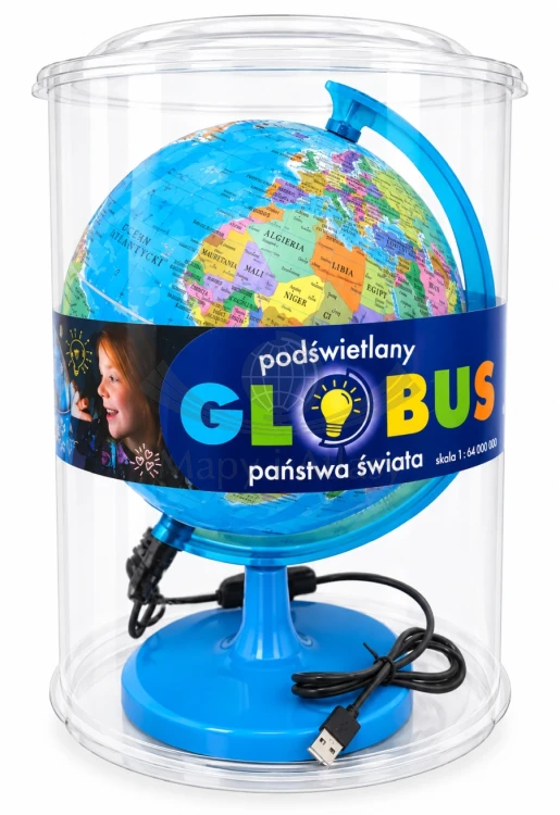 Globus polityczny 20 cm. Państwa świata. Podświetlany. Demart