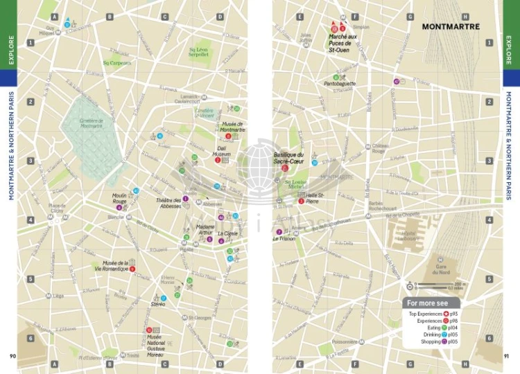 Paryż / Paris. Przewodnik Pocket z mapą wydawnictwa Lonely Planet. Przykładowe strony 5