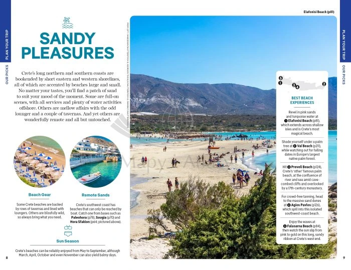 Kreta / Crete. Przewodnik wydawnictwa Lonely Planet. Przykładowe stronny 2