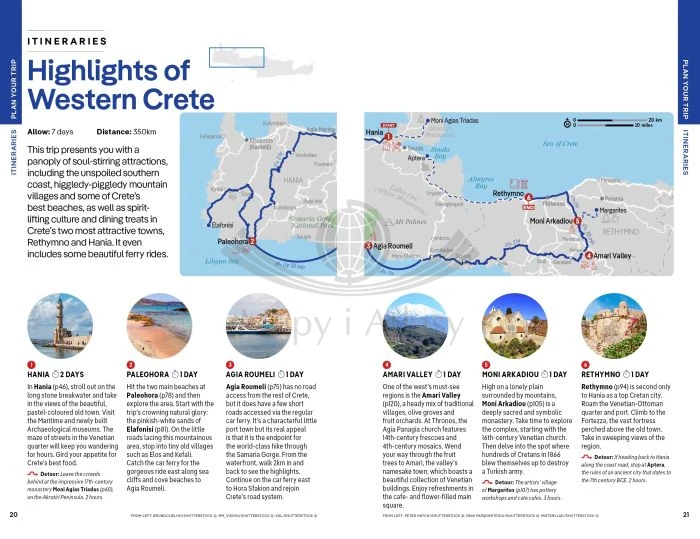 Kreta / Crete. Przewodnik wydawnictwa Lonely Planet. Przykładowe stronny 3