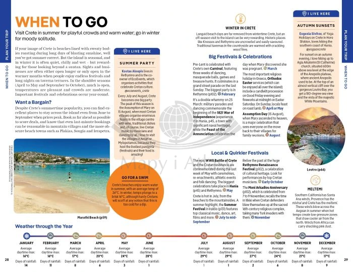 Kreta / Crete. Przewodnik wydawnictwa Lonely Planet. Przykładowe stronny 4