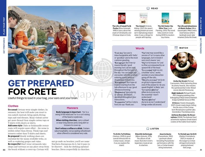 Kreta / Crete. Przewodnik wydawnictwa Lonely Planet. Przykładowe stronny 5