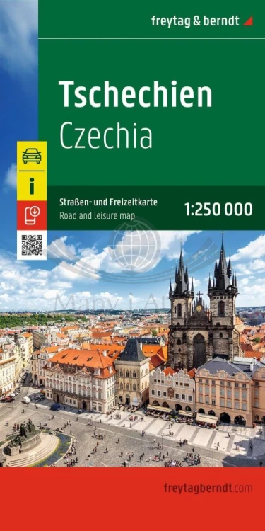 Czechy 1:250 000. Mapa samochodowo-turystyczna wydawnictwa Freytag & Berndt. Okładka