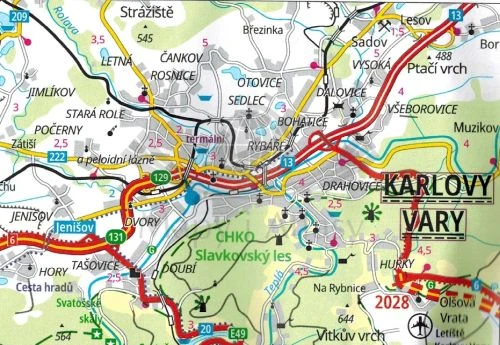 Czechy 1:250 000. Mapa samochodowo-turystyczna wydawnictwa Freytag & Berndt. Fragment 2