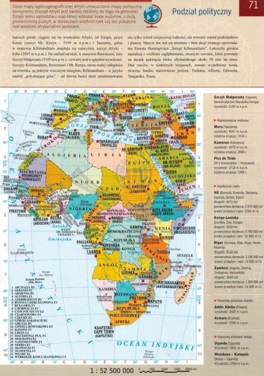 Świat. Pakiet szkolny: atlas geograficzny + globus polityczny wydawnictwa Demart. Atlas - przykładowa strona 3